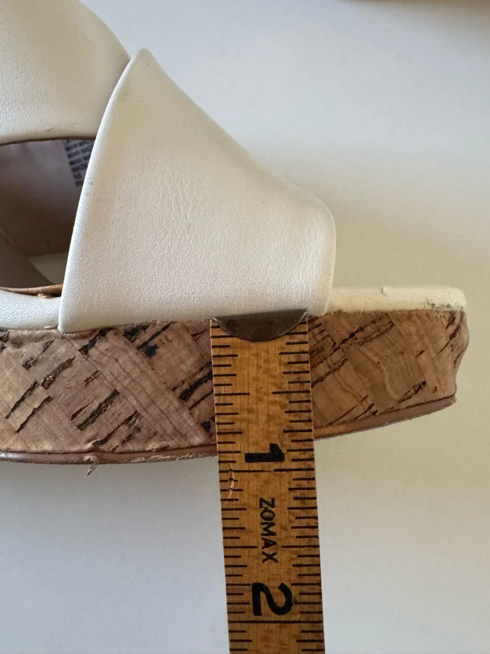 Charles David White Crisscross Cork Platform Wedge Sandals